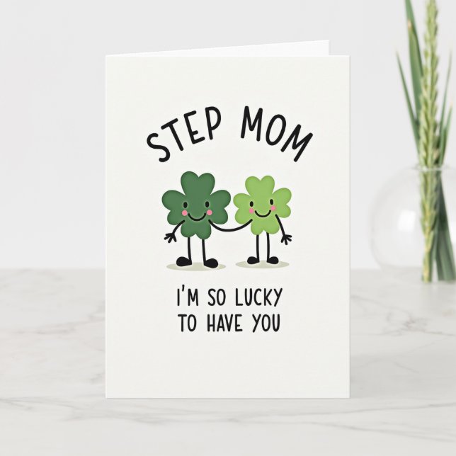 Lucky Step Mom Clover Card (Front)