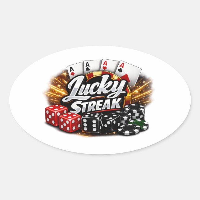 Lucky Streak Casino Sticker (Front)