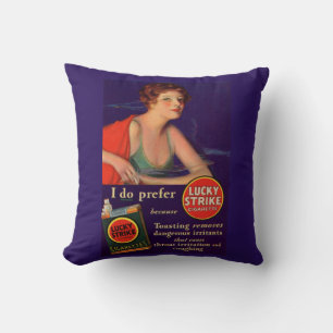Lucky Strikes 1920s cigarette ad Cushion