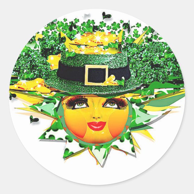 LUCKY SUN! CLASSIC ROUND STICKER (Front)