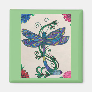 Lucky Symbol Dragonfly design magnet