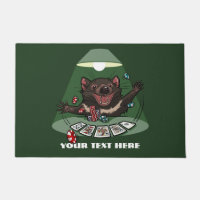 Lucky Tasmanian Devil Royal Flush Poker Cartoon