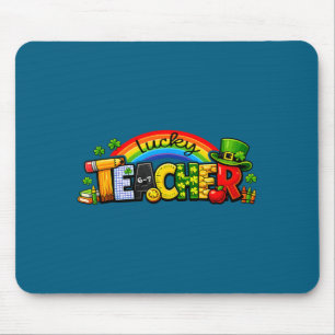 Lucky teacher 6-7 2026 st patrick's day mouse pad