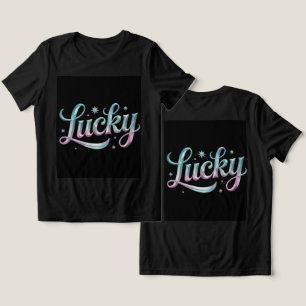 Lucky Teal Pink Silver Stars Tri-Blend Shirt