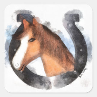 Lucky the Horse Square Sticker