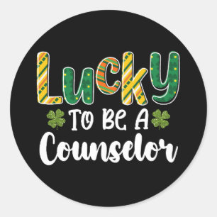 Lucky To Be A Counsellor School St Patrick's Day Classic Round Sticker