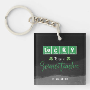 Lucky to Be a Science Teacher – Custom St. Patrick Key Ring