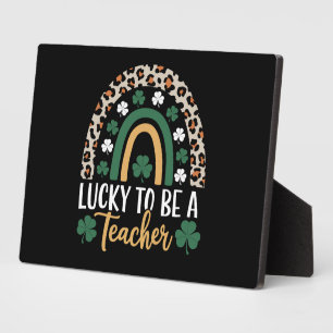 Lucky To Be A Teacher Rainbow St Patrick's Day Plaque