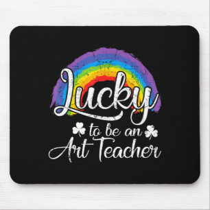 Lucky To Be An Art Teacher Cute St Patrick's Day A Mouse Pad