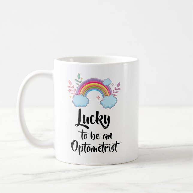 Lucky To Be An Optometrist Mug (Left)