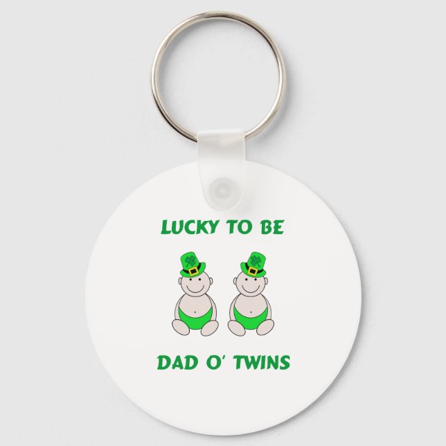 Lucky To Be Dad O' Twins Key Ring (Front)