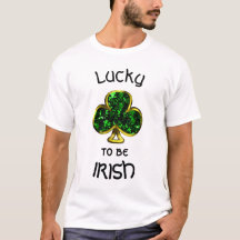 Lucky to Be Irish Shamrock and Gold  Men's t-Shirt