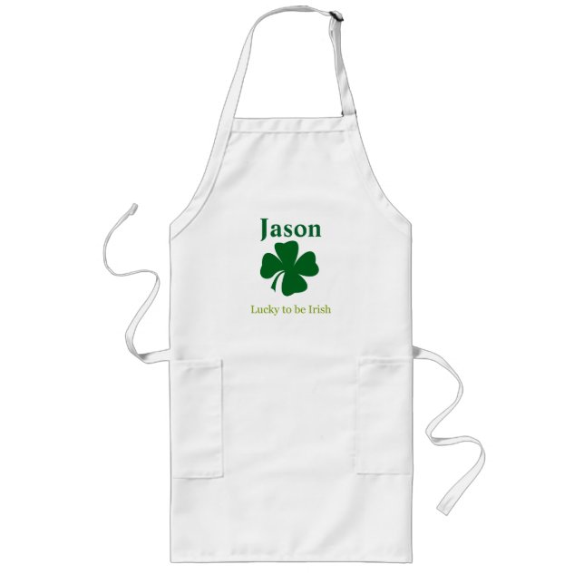 Lucky to be Irish Shamrock Apron (Front)