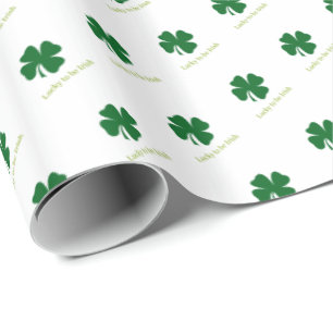 Lucky to Be Irish Shamrock Gift Wrap Wrapping Pape