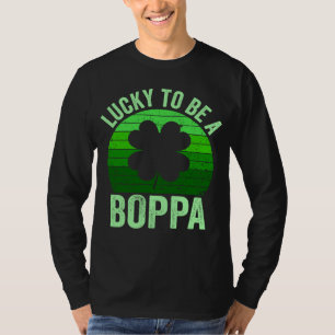 Lucky To Be Poppa Leprechaun Shamrock St Patricks  T-Shirt