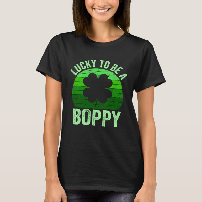 Lucky To Be Poppy Leprechaun Shamrock St Patricks  T-Shirt (Front)