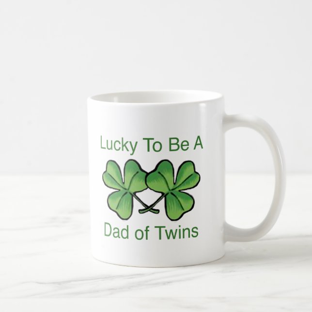 Lucky To Be Twin Dad Coffee Mug (Right)