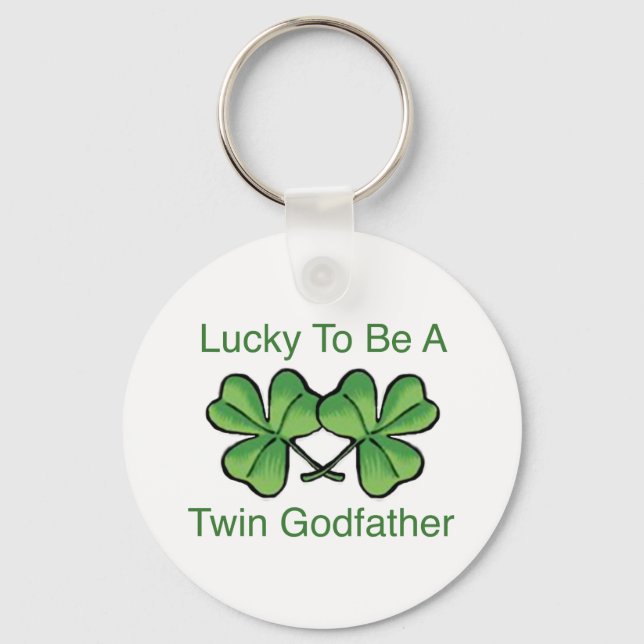 Lucky To Be Twin Godfather Key Ring (Front)