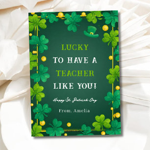 Lucky To Have A Teacher Like You St Patrick’s Day  Holiday Card