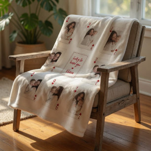 Lucky to Have You Personalised Photo Playing Cards Fleece Blanket