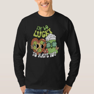 Lucky To Have You Retro Groovy St Patricks Day Wom T-Shirt