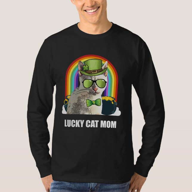 Lucky Tonkinese Cat Mom St Patricks Day T-Shirt (Front)