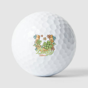 Lucky Vibes - Colourful Clovers & Golden Horseshoe Golf Balls