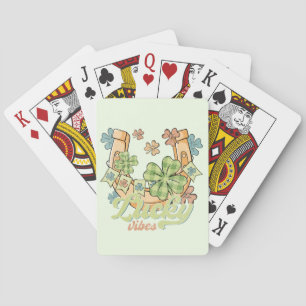 Lucky Vibes - Colourful Clovers & Golden Horseshoe Playing Cards