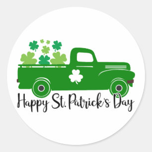 Lucky Vibes – Happy St. Patrick’s Day! 🍀✨ Classic Round Sticker