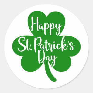 Lucky Vibes – Happy St. Patrick’s Day! 🍀✨ Classic Round Sticker
