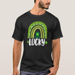 Lucky Vibes Women St Patrick's Day Rainbow Love T-Shirt