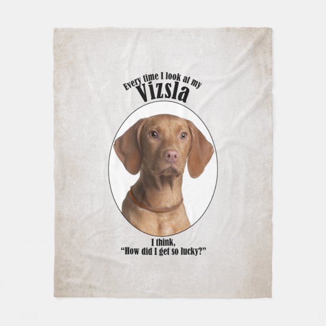 Lucky Vizsla Fleece Blanket (Front)