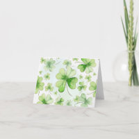 Lucky Watercolor Four Leaf Clover Irish Mum Dad