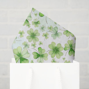 Lucky Watercolor Four Leaf Clover Irish Mum Dad Tissue Paper