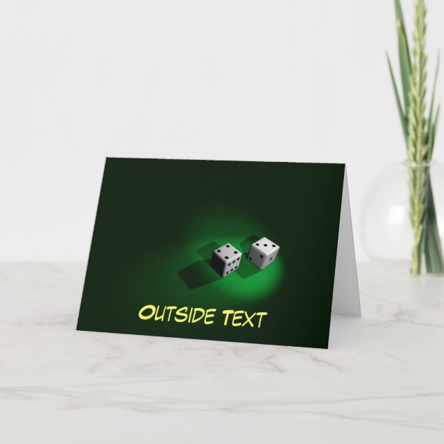 Lucky White Dice Greeting Card (Front)
