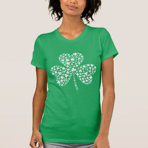 Lucky White Four-Leaf Clover T-Shirt