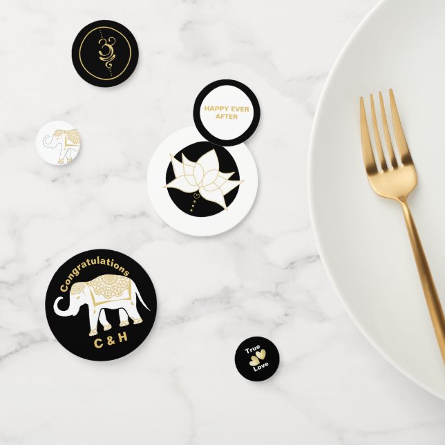 Lucky White Thai Elephant Personalised Confetti (Group)