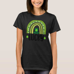 Lucky  Women St Patrick's Day Rainbow Love  2 T-Shirt