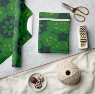 Lucky Wrap Green Irish Clover Pattern No3 Wrapping Paper