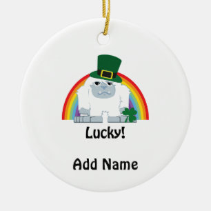 Lucky Yeti Leprechaun Ceramic Tree Decoration