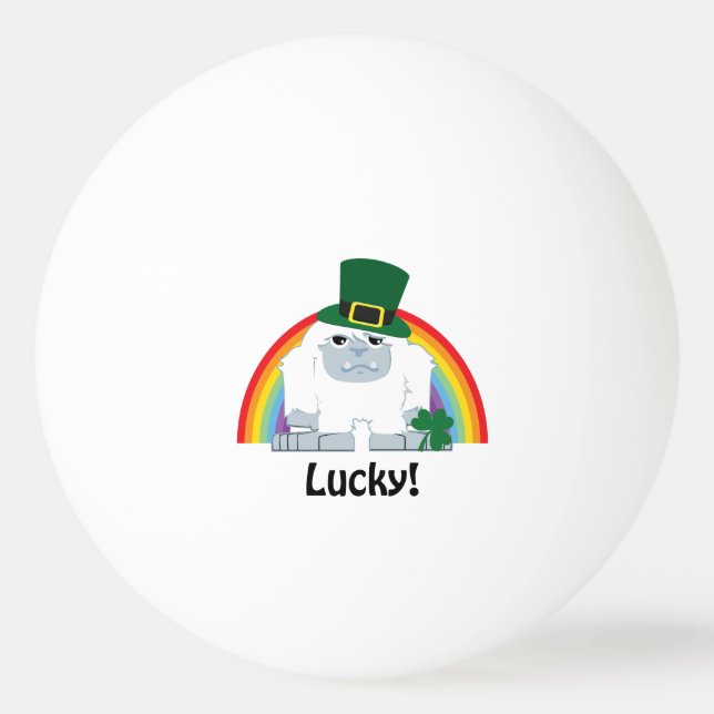Lucky Yeti Leprechaun Ping Pong Ball (Front)