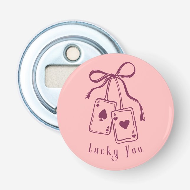Lucky you cards bow trendy bottle opener (Front)