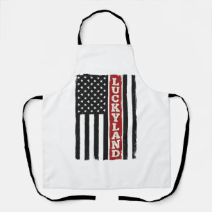 Luckyland Vertical Patriotic Flag Vintage Apron