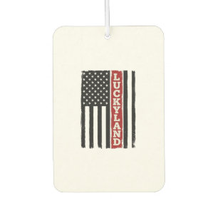 Luckyland Vertical Patriotic Flag Vintage Car Air Freshener