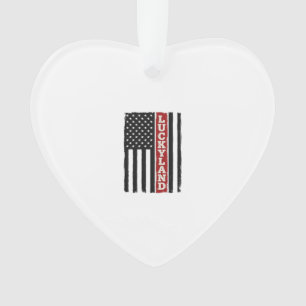 Luckyland Vertical Patriotic Flag Vintage Ornament