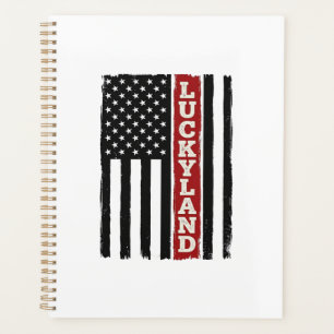 Luckyland Vertical Patriotic Flag Vintage Planner