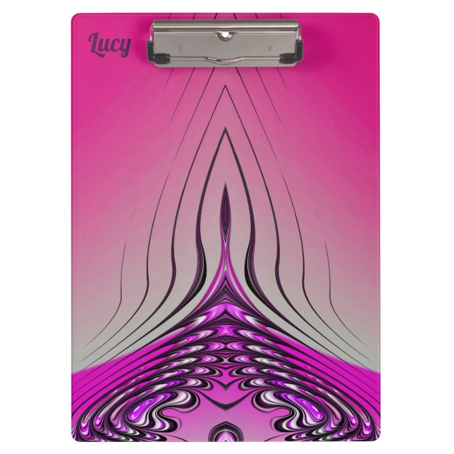 LUCY ~ 3D! ~ Pink Purple and Black original ~  Clipboard (Front)