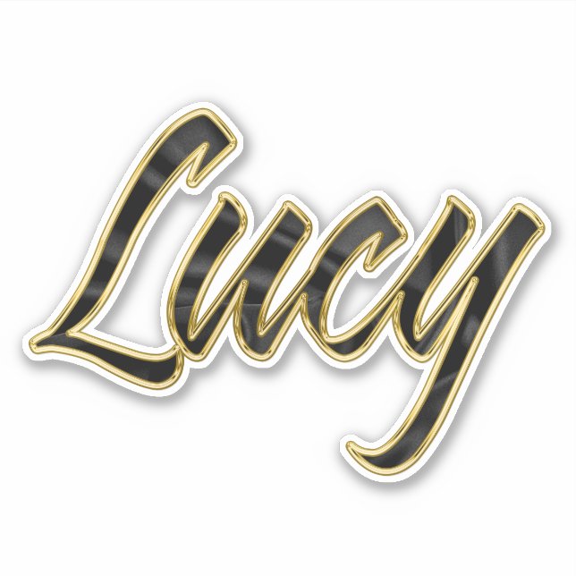 Lucy black gold lettering sticker (Front)