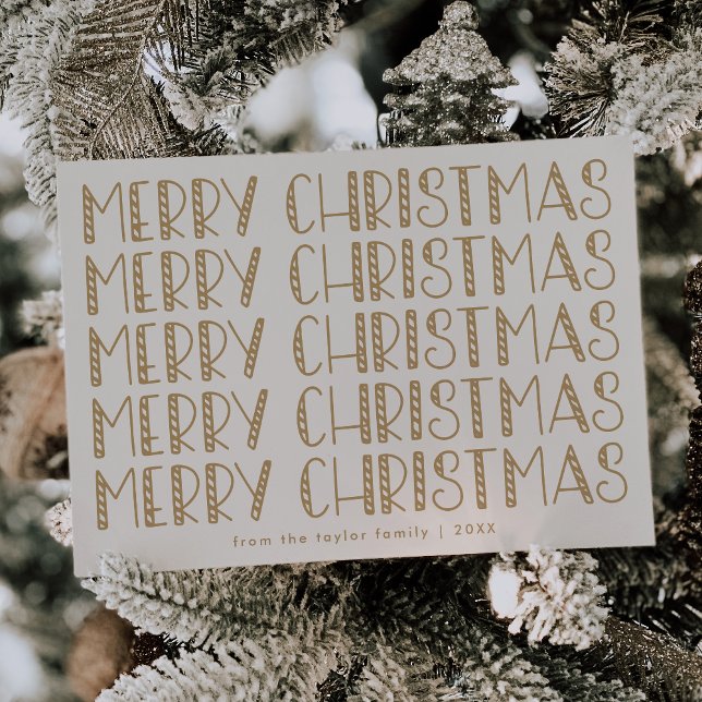 LUCY Gold Cute Fun Family Merry Christmas Holiday Card (LUCY Gold Cute Fun Family Merry Christmas Holiday Card)