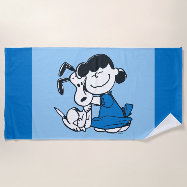 Lucy Hugging Snoopy Beach Towel (Front)
